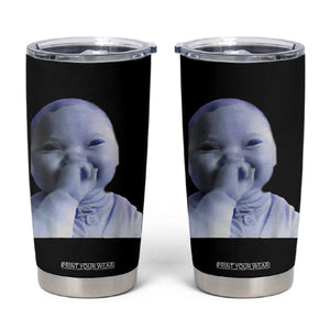 Funny Tuff Baby Giggling Meme Tumbler Cup Viral AI Niche Baby Holding Laugh Face TS02 Black Print Your Wear