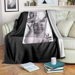 Funny Tuff Baby 67 Meme Throw Blanket Viral AI Niche Baby Six Seven Hand Gesture TS02 Print Your Wear