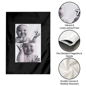 Funny Tuff Baby 67 Meme Garden Flag Viral AI Niche Baby Six Seven Hand Gesture TS02 Print Your Wear