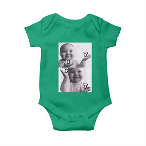 Funny Tuff Baby 67 Meme Baby Onesie Viral AI Niche Baby Six Seven Hand Gesture TS02 Irish Green Print Your Wear