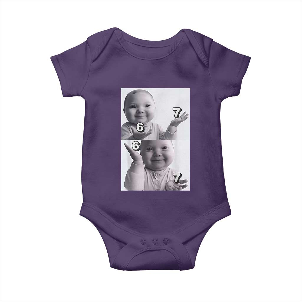 Funny Tuff Baby 67 Meme Baby Onesie Viral AI Niche Baby Six Seven Hand Gesture TS02 Purple Print Your Wear