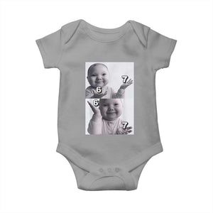 Funny Tuff Baby 67 Meme Baby Onesie Viral AI Niche Baby Six Seven Hand Gesture TS02 Sport Gray Print Your Wear