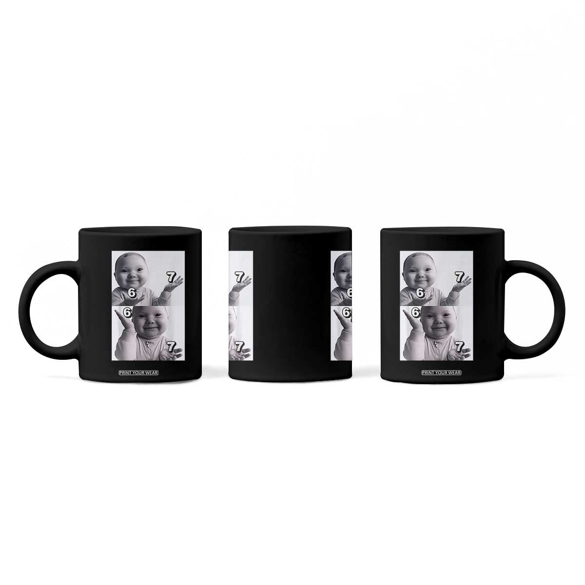 Funny Tuff Baby 67 Meme Coffee Mug Viral AI Niche Baby Six Seven Hand Gesture TS02 Print Your Wear