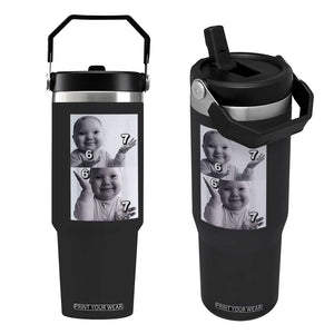 Funny Tuff Baby 67 Meme Flip Straw Tumbler Viral AI Niche Baby Six Seven Hand Gesture TS02 One Size: 30 oz Black Print Your Wear