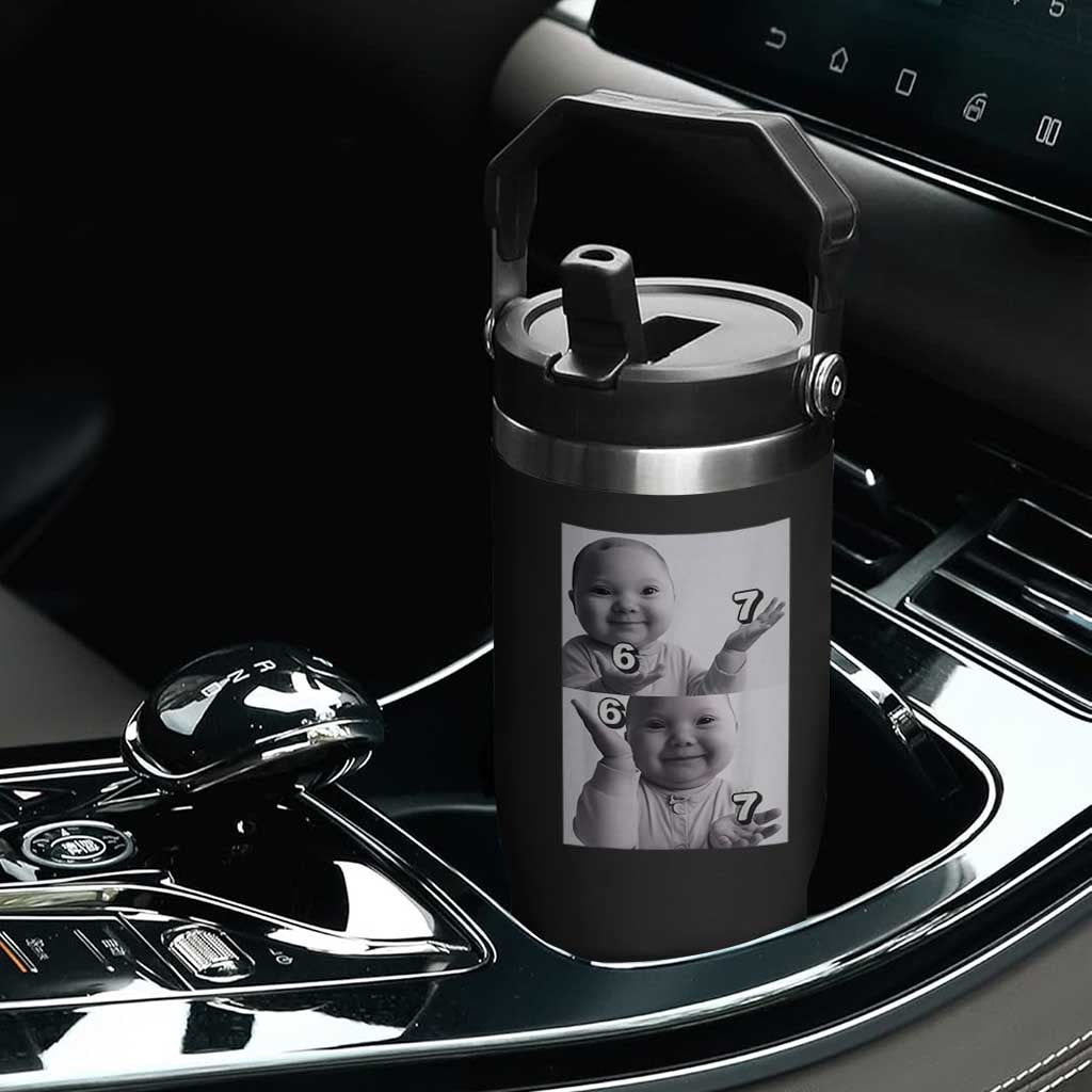 Funny Tuff Baby 67 Meme Flip Straw Tumbler Viral AI Niche Baby Six Seven Hand Gesture TS02 Print Your Wear