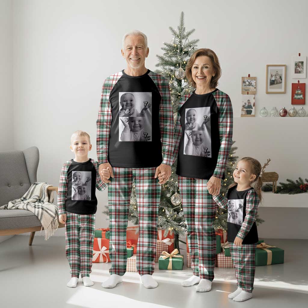Funny Tuff Baby 67 Meme Plaid Pajama Set Viral AI Niche Baby Six Seven Hand Gesture TS02 Christmas Plaid Print Your Wear