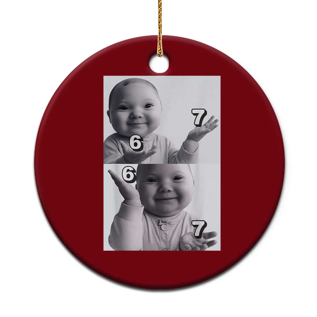 Funny Tuff Baby 67 Meme Ceramic Ornament Viral AI Niche Baby Six Seven Hand Gesture TS02 1pc Red Print Your Wear