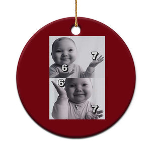 Funny Tuff Baby 67 Meme Ceramic Ornament Viral AI Niche Baby Six Seven Hand Gesture TS02 1pc Red Print Your Wear