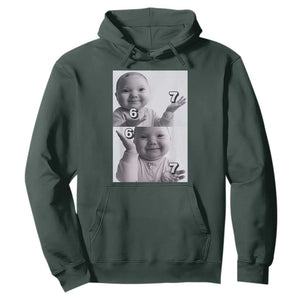 Funny Tuff Baby 67 Meme Hoodie Viral AI Niche Baby Six Seven Hand Gesture TS02 Dark Forest Green Print Your Wear