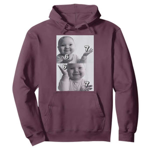 Funny Tuff Baby 67 Meme Hoodie Viral AI Niche Baby Six Seven Hand Gesture TS02 Maroon Print Your Wear