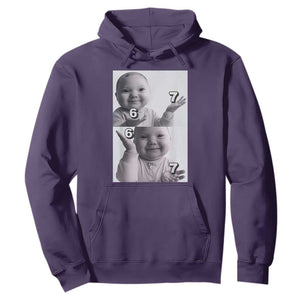Funny Tuff Baby 67 Meme Hoodie Viral AI Niche Baby Six Seven Hand Gesture TS02 Purple Print Your Wear