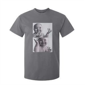 Funny Tuff Baby 67 Meme T Shirt For Kid Viral AI Niche Baby Six Seven Hand Gesture TS02 Charcoal Print Your Wear