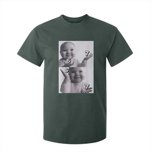 Funny Tuff Baby 67 Meme T Shirt For Kid Viral AI Niche Baby Six Seven Hand Gesture TS02 Dark Forest Green Print Your Wear
