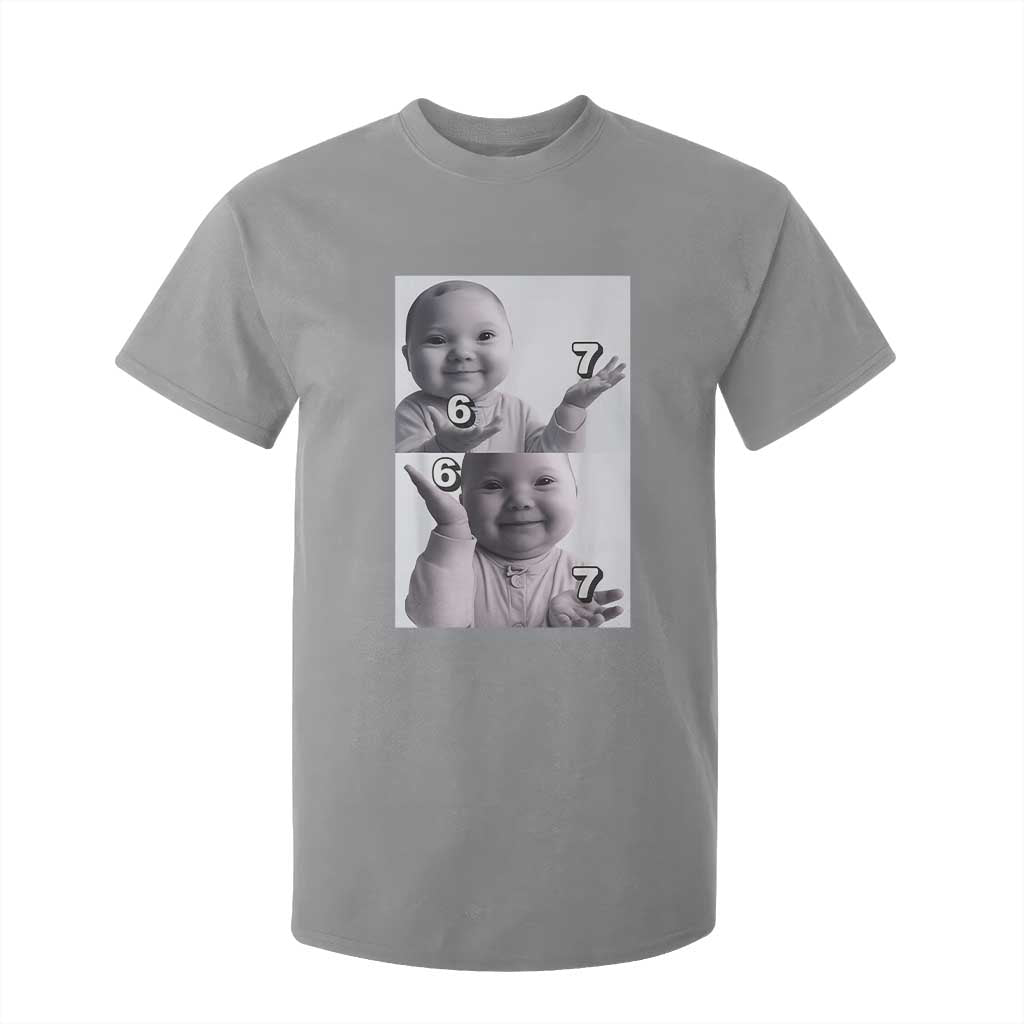 Funny Tuff Baby 67 Meme T Shirt For Kid Viral AI Niche Baby Six Seven Hand Gesture TS02 Sport Gray Print Your Wear
