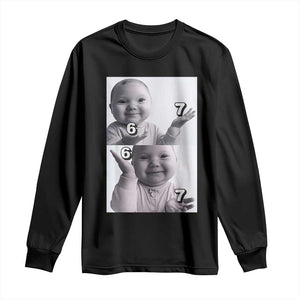 Funny Tuff Baby 67 Meme Long Sleeve Shirt Viral AI Niche Baby Six Seven Hand Gesture TS02 Black Print Your Wear
