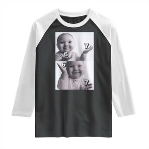 Funny Tuff Baby 67 Meme Raglan Shirt Viral AI Niche Baby Six Seven Hand Gesture TS02 Black White Print Your Wear