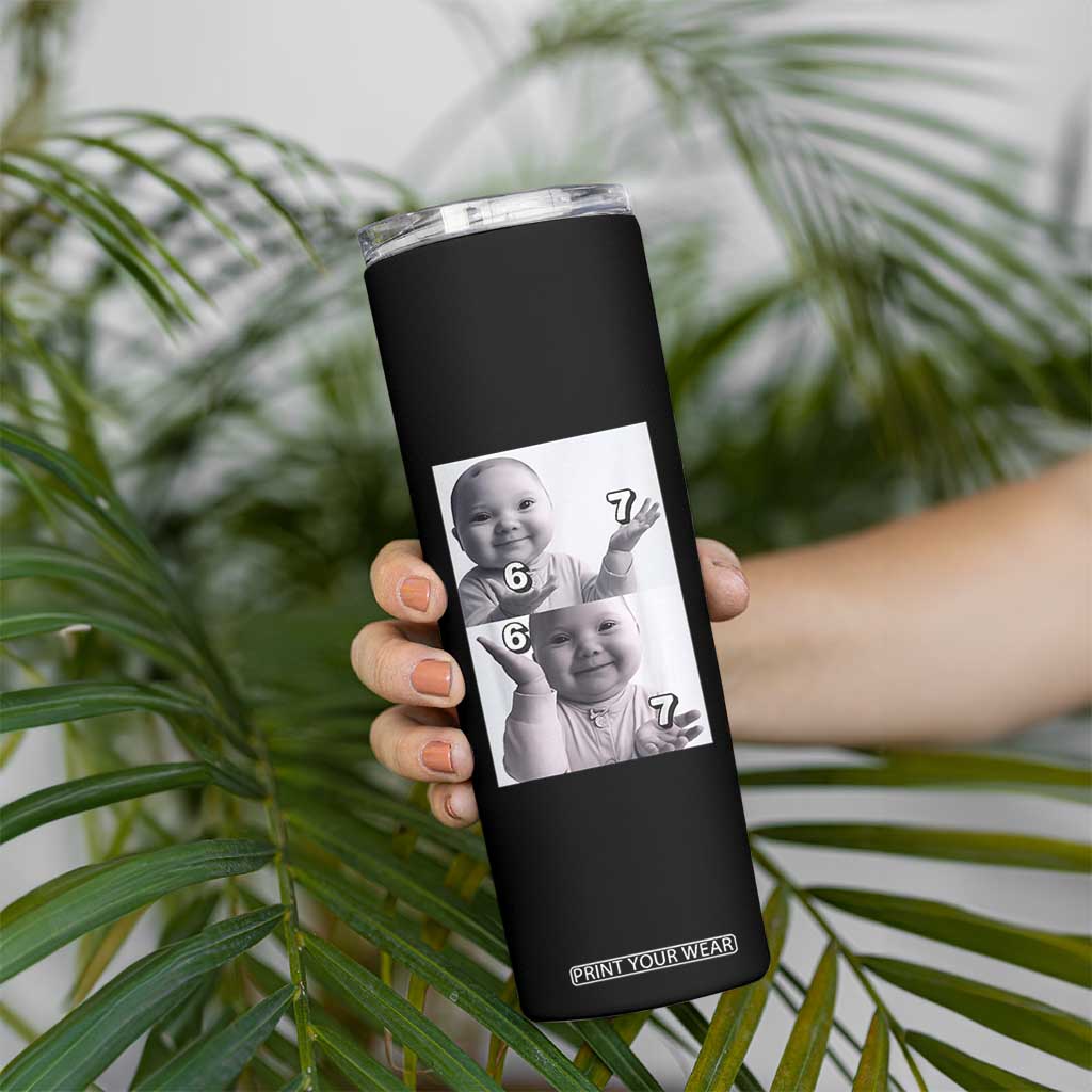 Funny Tuff Baby 67 Meme Skinny Tumbler Viral AI Niche Baby Six Seven Hand Gesture TS02 Print Your Wear