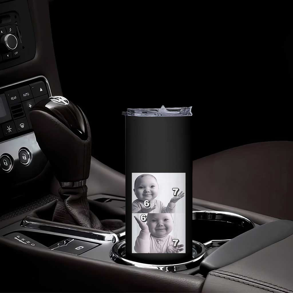 Funny Tuff Baby 67 Meme Skinny Tumbler Viral AI Niche Baby Six Seven Hand Gesture TS02 Print Your Wear