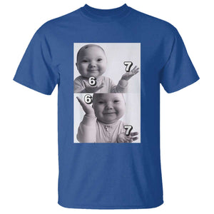 Funny Tuff Baby 67 Meme T Shirt Viral AI Niche Baby Six Seven Hand Gesture TS02 Royal Blue Print Your Wear