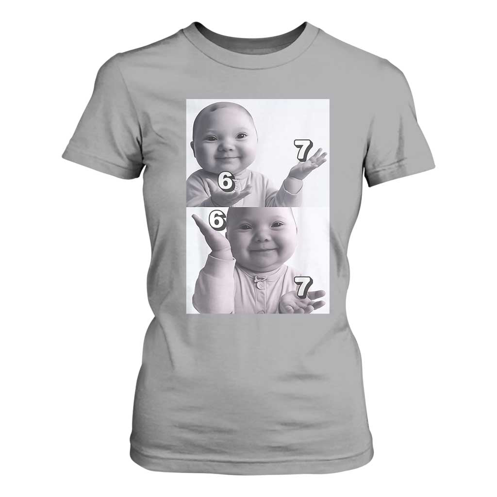 Funny Tuff Baby 67 Meme T Shirt For Women Viral AI Niche Baby Six Seven Hand Gesture TS02 Sport Gray Print Your Wear