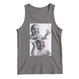 Funny Tuff Baby 67 Meme Tank Top Viral AI Niche Baby Six Seven Hand Gesture TS02 Deep Heather Print Your Wear