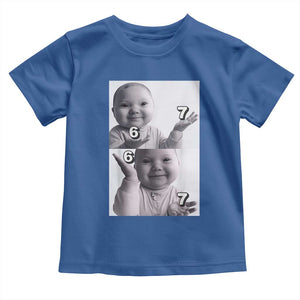 Funny Tuff Baby 67 Meme Toddler T Shirt Viral AI Niche Baby Six Seven Hand Gesture TS02 Royal Blue Print Your Wear
