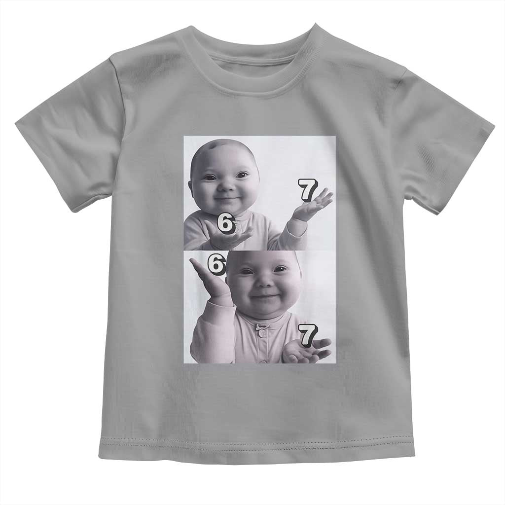 Funny Tuff Baby 67 Meme Toddler T Shirt Viral AI Niche Baby Six Seven Hand Gesture TS02 Sport Gray Print Your Wear