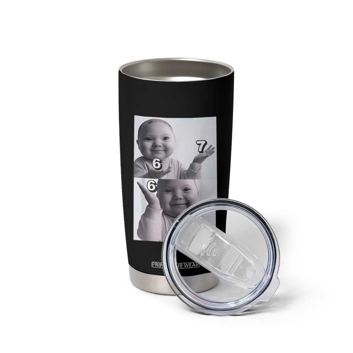 Funny Tuff Baby 67 Meme Tumbler Cup Viral AI Niche Baby Six Seven Hand Gesture TS02 Print Your Wear