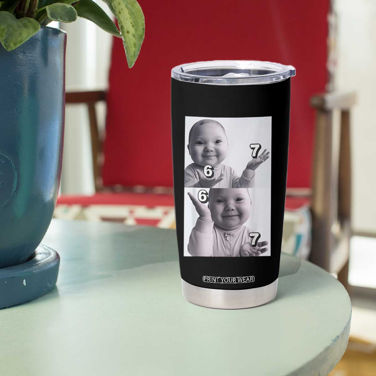 Funny Tuff Baby 67 Meme Tumbler Cup Viral AI Niche Baby Six Seven Hand Gesture TS02 Print Your Wear