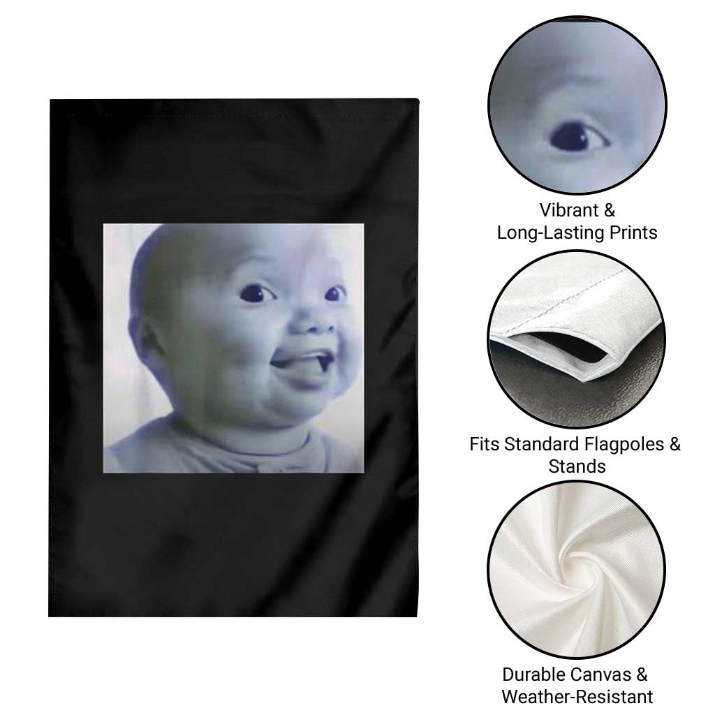Funny Tuff Baby Side Eye Meme Garden Flag Viral AI Niche Baby Face Reaction TS02 Print Your Wear