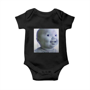 Funny Tuff Baby Side Eye Meme Baby Onesie Viral AI Niche Baby Face Reaction TS02 Black Print Your Wear