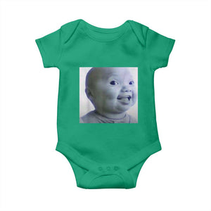 Funny Tuff Baby Side Eye Meme Baby Onesie Viral AI Niche Baby Face Reaction TS02 Irish Green Print Your Wear
