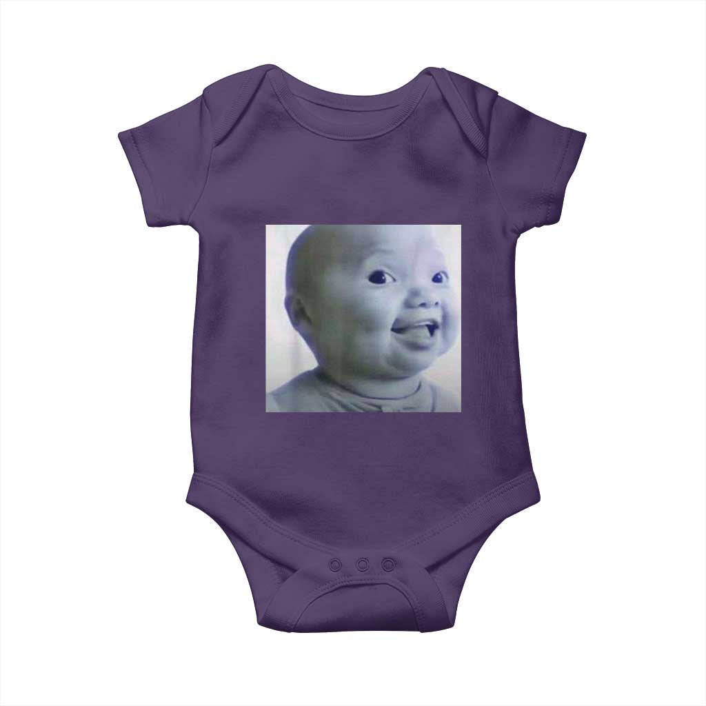 Funny Tuff Baby Side Eye Meme Baby Onesie Viral AI Niche Baby Face Reaction TS02 Purple Print Your Wear