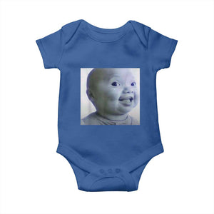Funny Tuff Baby Side Eye Meme Baby Onesie Viral AI Niche Baby Face Reaction TS02 Royal Blue Print Your Wear