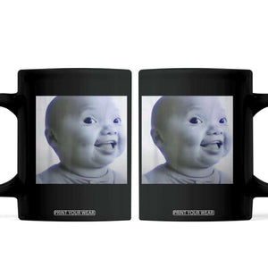 Funny Tuff Baby Side Eye Meme Coffee Mug Viral AI Niche Baby Face Reaction TS02 Black Print Your Wear