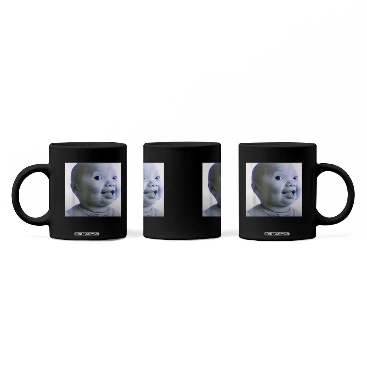 Funny Tuff Baby Side Eye Meme Coffee Mug Viral AI Niche Baby Face Reaction TS02 Print Your Wear