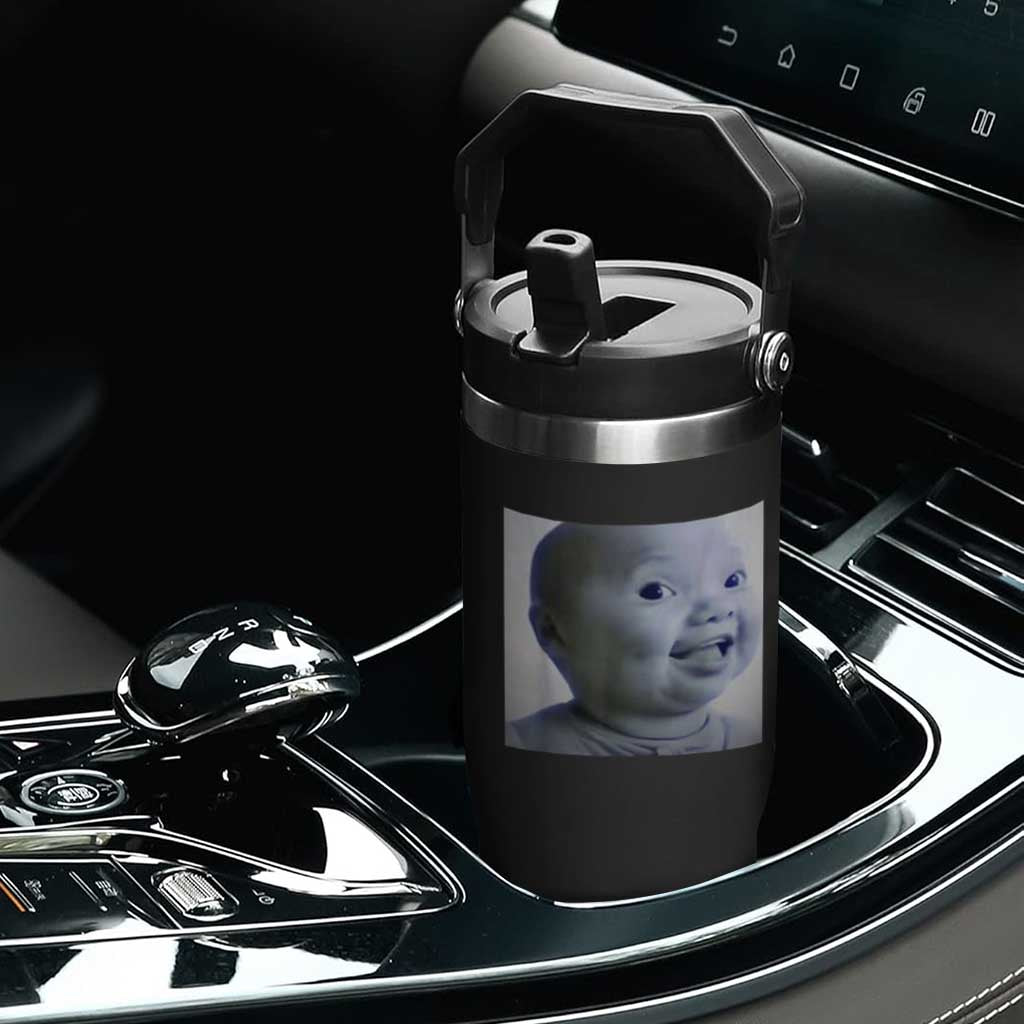 Funny Tuff Baby Side Eye Meme Flip Straw Tumbler Viral AI Niche Baby Face Reaction TS02 Print Your Wear