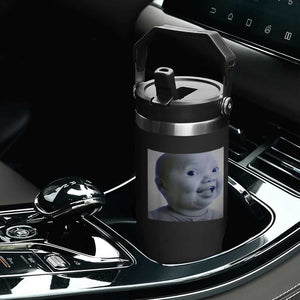 Funny Tuff Baby Side Eye Meme Flip Straw Tumbler Viral AI Niche Baby Face Reaction TS02 Print Your Wear
