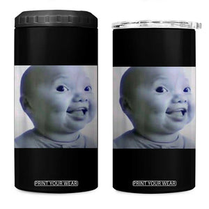 Funny Tuff Baby Side Eye Meme 4 in 1 Can Cooler Tumbler Viral AI Niche Baby Face Reaction TS02 One Size: 16 oz Black Print Your Wear