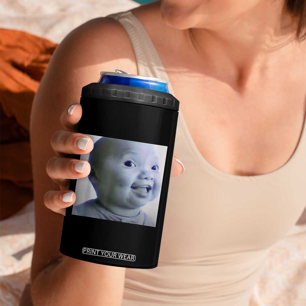 Funny Tuff Baby Side Eye Meme 4 in 1 Can Cooler Tumbler Viral AI Niche Baby Face Reaction TS02 Print Your Wear
