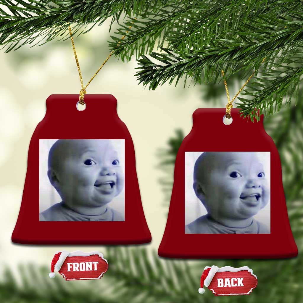 Funny Tuff Baby Side Eye Meme Ceramic Ornament Viral AI Niche Baby Face Reaction TS02 Print Your Wear