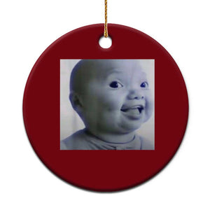Funny Tuff Baby Side Eye Meme Ceramic Ornament Viral AI Niche Baby Face Reaction TS02 1pc Red Print Your Wear