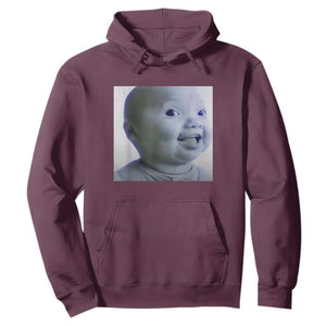 Funny Tuff Baby Side Eye Meme Hoodie Viral AI Niche Baby Face Reaction TS02 Maroon Print Your Wear