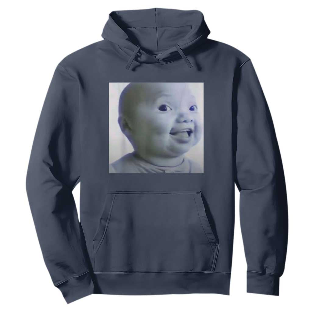 Funny Tuff Baby Side Eye Meme Hoodie Viral AI Niche Baby Face Reaction TS02 Navy Print Your Wear