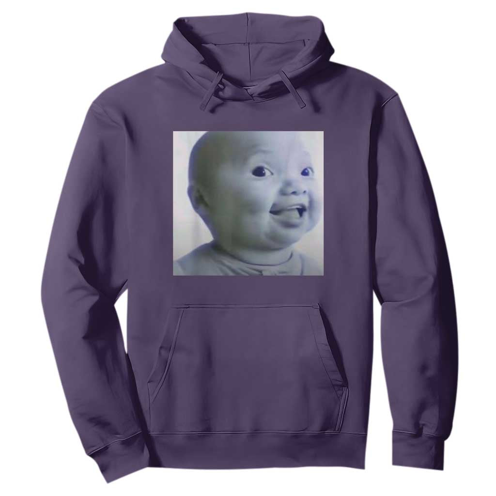 Funny Tuff Baby Side Eye Meme Hoodie Viral AI Niche Baby Face Reaction TS02 Purple Print Your Wear
