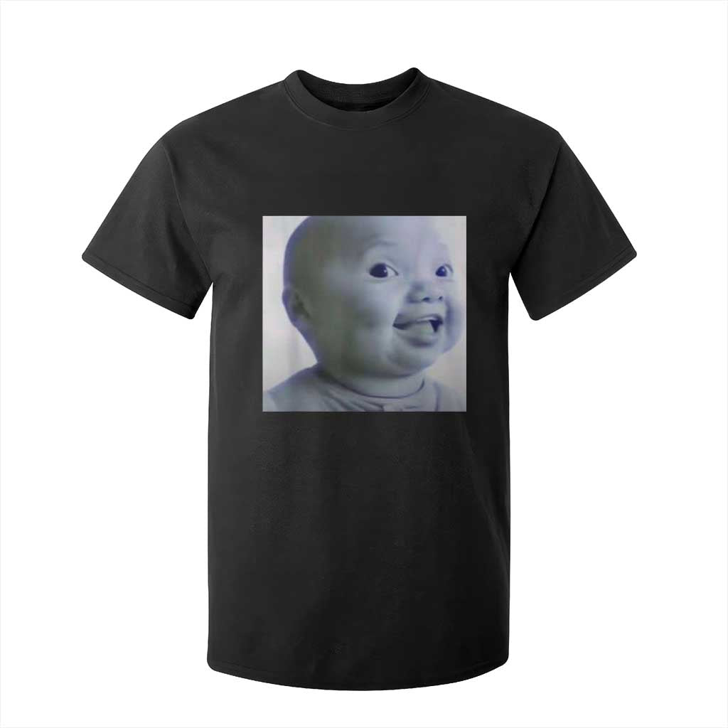Funny Tuff Baby Side Eye Meme T Shirt For Kid Viral AI Niche Baby Face Reaction TS02 Black Print Your Wear