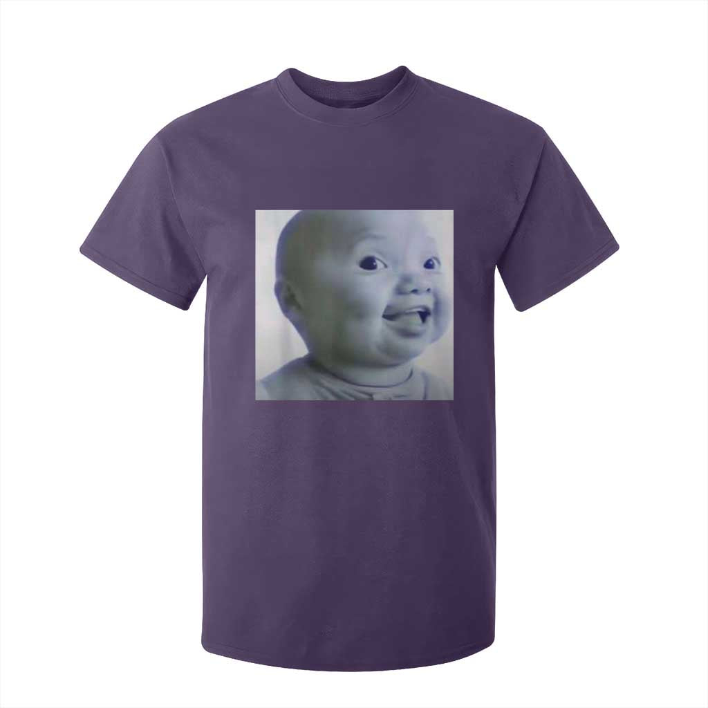 Funny Tuff Baby Side Eye Meme T Shirt For Kid Viral AI Niche Baby Face Reaction TS02 Purple Print Your Wear