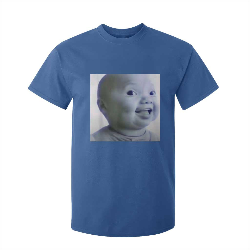 Funny Tuff Baby Side Eye Meme T Shirt For Kid Viral AI Niche Baby Face Reaction TS02 Royal Blue Print Your Wear