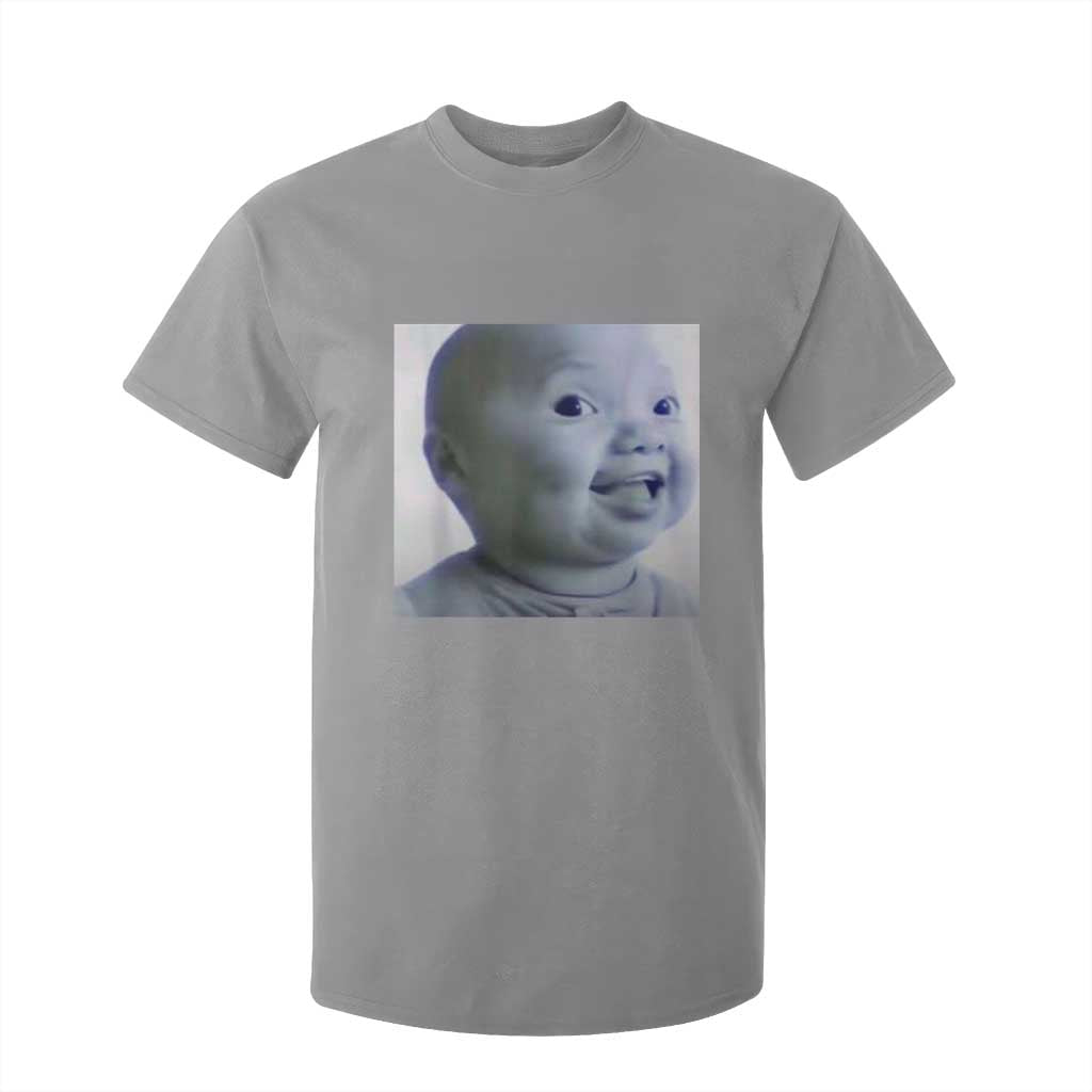 Funny Tuff Baby Side Eye Meme T Shirt For Kid Viral AI Niche Baby Face Reaction TS02 Sport Gray Print Your Wear
