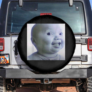 Funny Tuff Baby Side Eye Meme Spare Tire Cover Viral AI Niche Baby Face Reaction TS02 No hole Black Print Your Wear